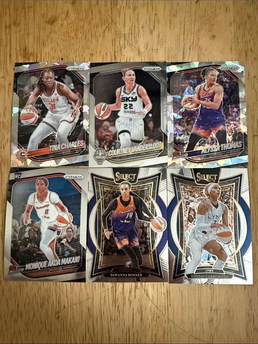 set of 6 WNBA trading cards